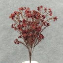 18" WAX FLOWER BUSH X9 BURGUNDY
