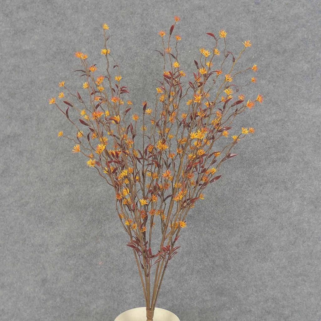 [SBF6084] 17" TEA LEAF/BLOSSOM BUSH X9 BROWN/RED/GOLD