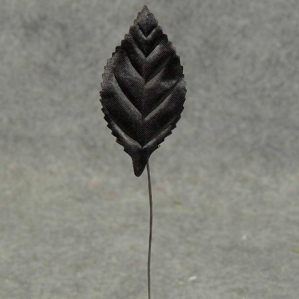 [SE17-BLK] LEAVES CORSAGE MEDIUM BLACK (100/BAG) (2"T x 1"W - 4.75" OAL)