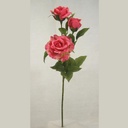 ROSE SPRAY X3 (SATIN) CERISE