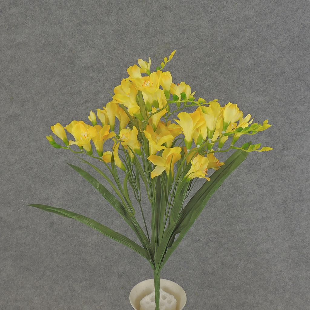 [SE382-YEL] 19" FREESIA BUSH X9 YELLOW