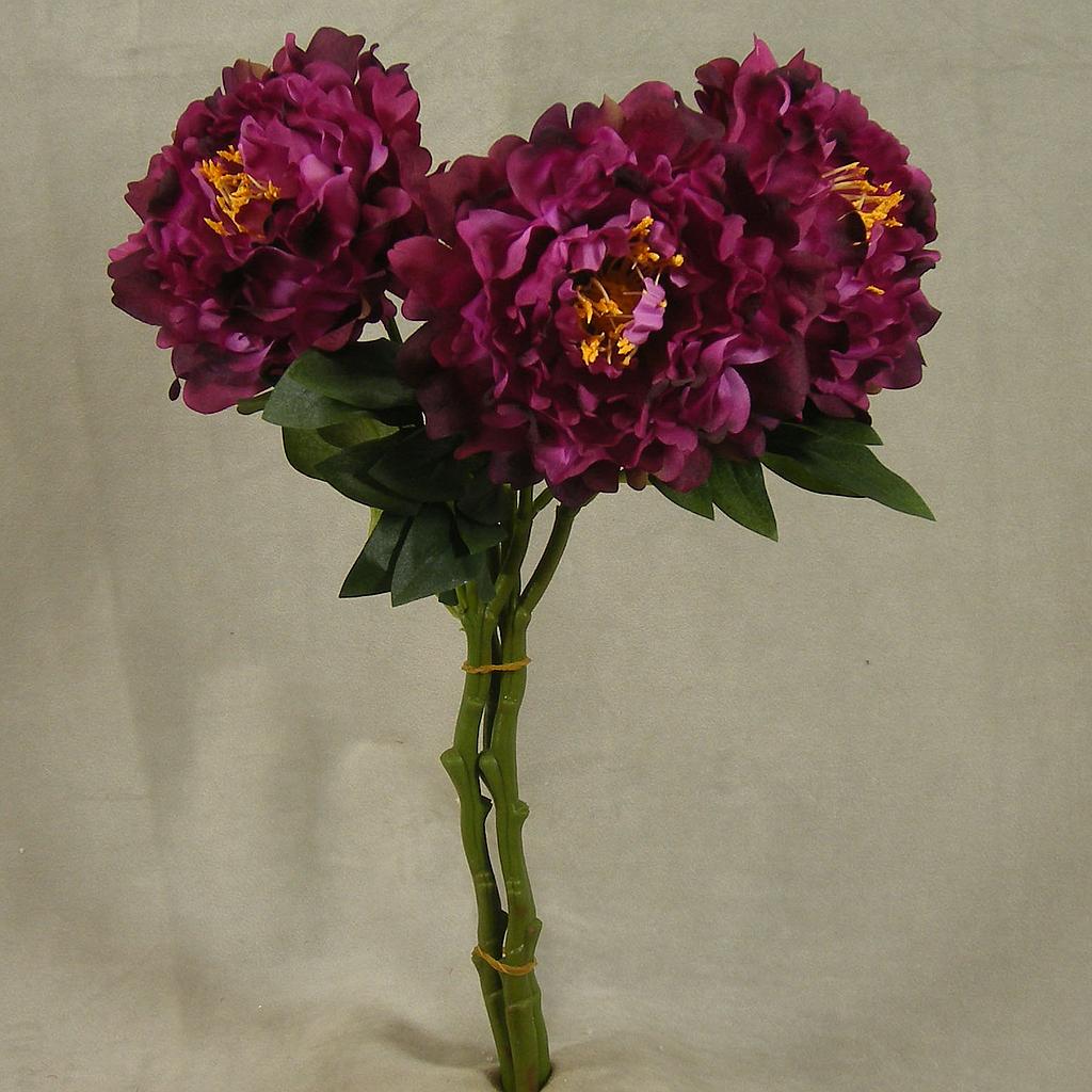 15" PEONY SPRAY X1 (3/BUNDLE) PURPLE