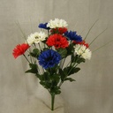 CORNFLOWER BUSH X12 W/GRASS  RED/WHITE/BLUE