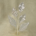7.5" LEAF ROSE METAL PICK (6/BG) SILVER