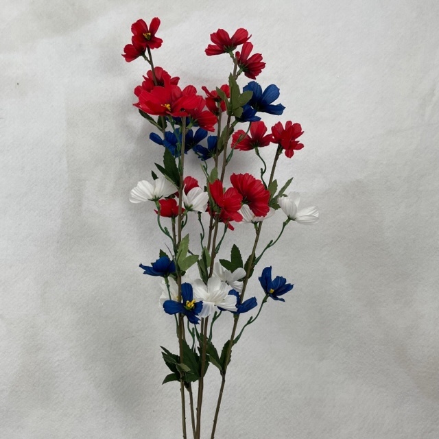 [SE5002-RWB] 24.5" COSMOS BUSH X5  RED/WHITE/BLUE