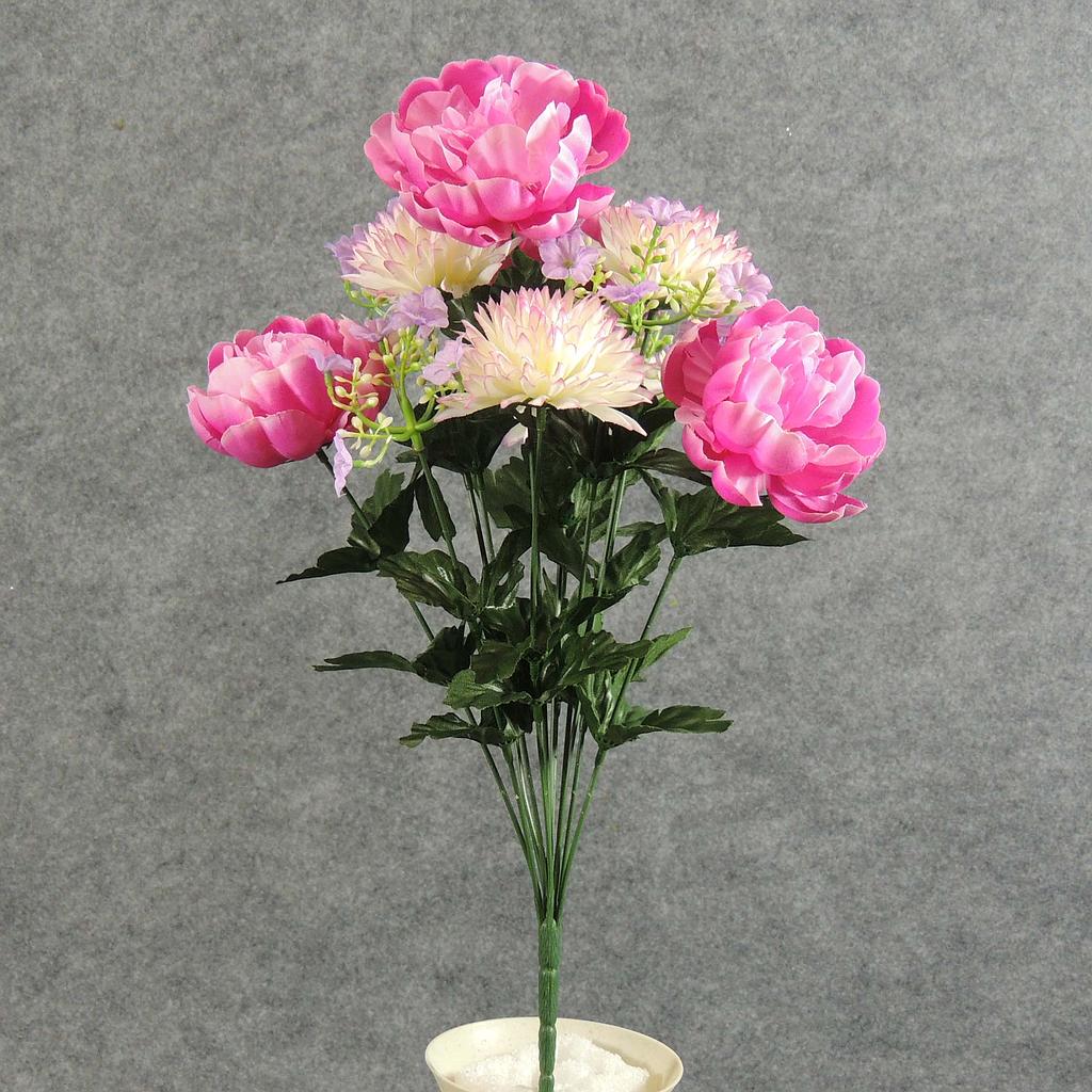 PEONY/MUM MIXED BUSH X12  PINK