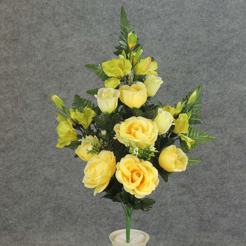 ROSE/ROSE BUD/GLAD HALF BUSHx15  YELLOW/GREEN