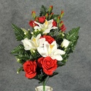ROSE/LILY/GLAD HALF BUSH X18  RED/WHITE