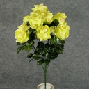 21" ROSE OPEN SATIN BUSH X12  GREEN