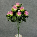 ROSE BUD SATIN BUSH X12 W/GYPSO  LAVENDER/CREAM