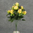 ROSE BUD SATIN BUSH X12 W/GYPSO  YELLOW