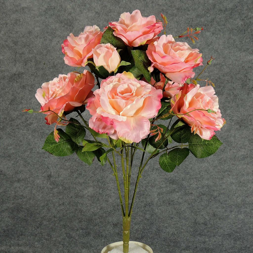 [SE5058-PNK] ROSE SATIN BUSH X9  PINK
