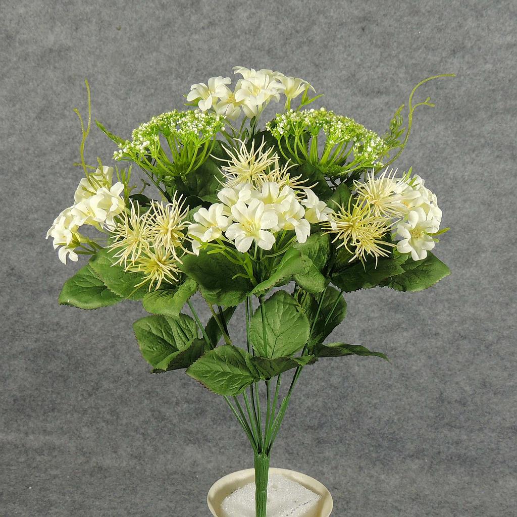 LILY/QUEEN ANN'S LACE BUSH X9  CREAM