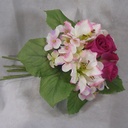 ROSE BUD/HYDRANGEA BUNDLE  FUCHSIA/PINK
