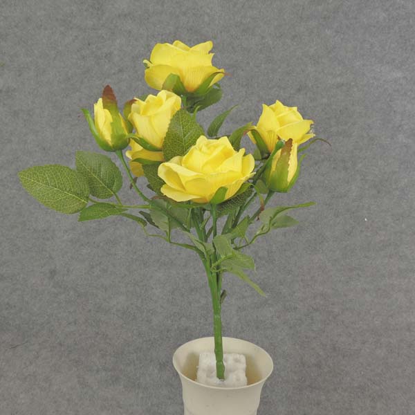 [SE6029-YEL] 14" ROSE SPRAY X7 YELLOW