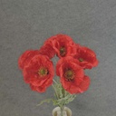 POPPY BUSH X8 FLOCKED/STEMS 19"  RED