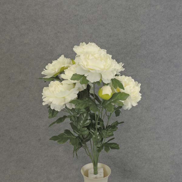 21" PEONY BUSH X12 CREAM/WHITE