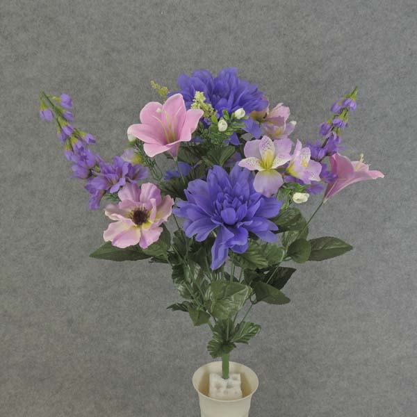 23" PEONY/LILY/COSMOS/DELPH BUSHx18 PURPLE/LAVENDER
