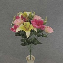 22" ROSE/TIGER LILY/COSMOS BUSH X18 PINK MIX/GRN