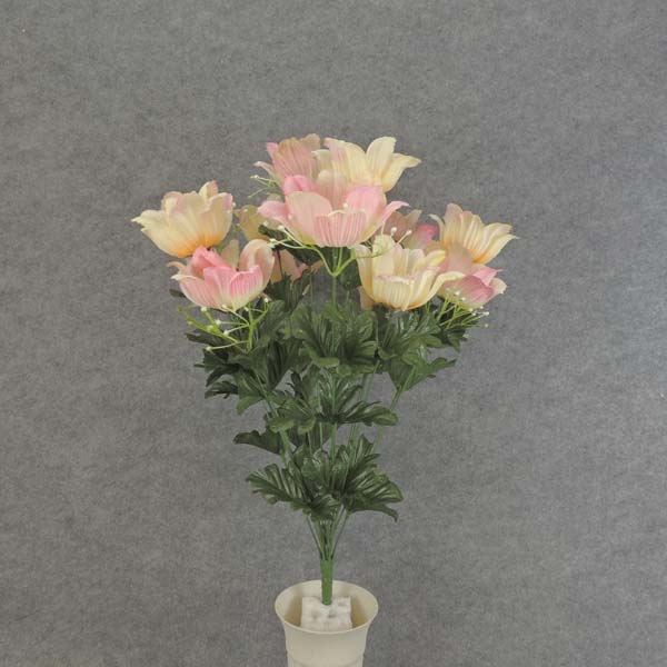 22" POPPY BUSH X14 PINK/PEACH