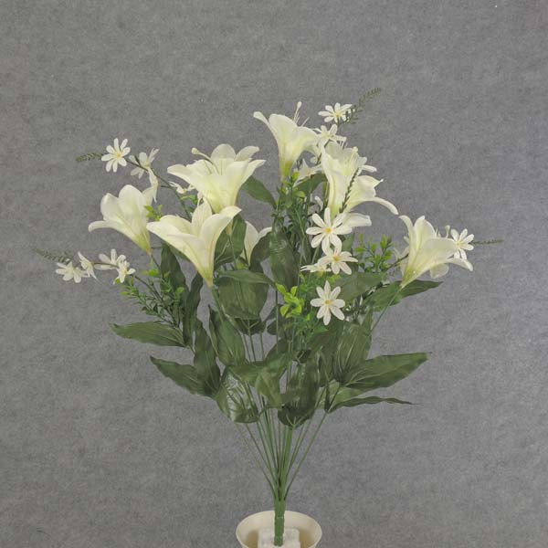 24" LILY/MINI DAISY BUSH X18 CREAM/WHITE
