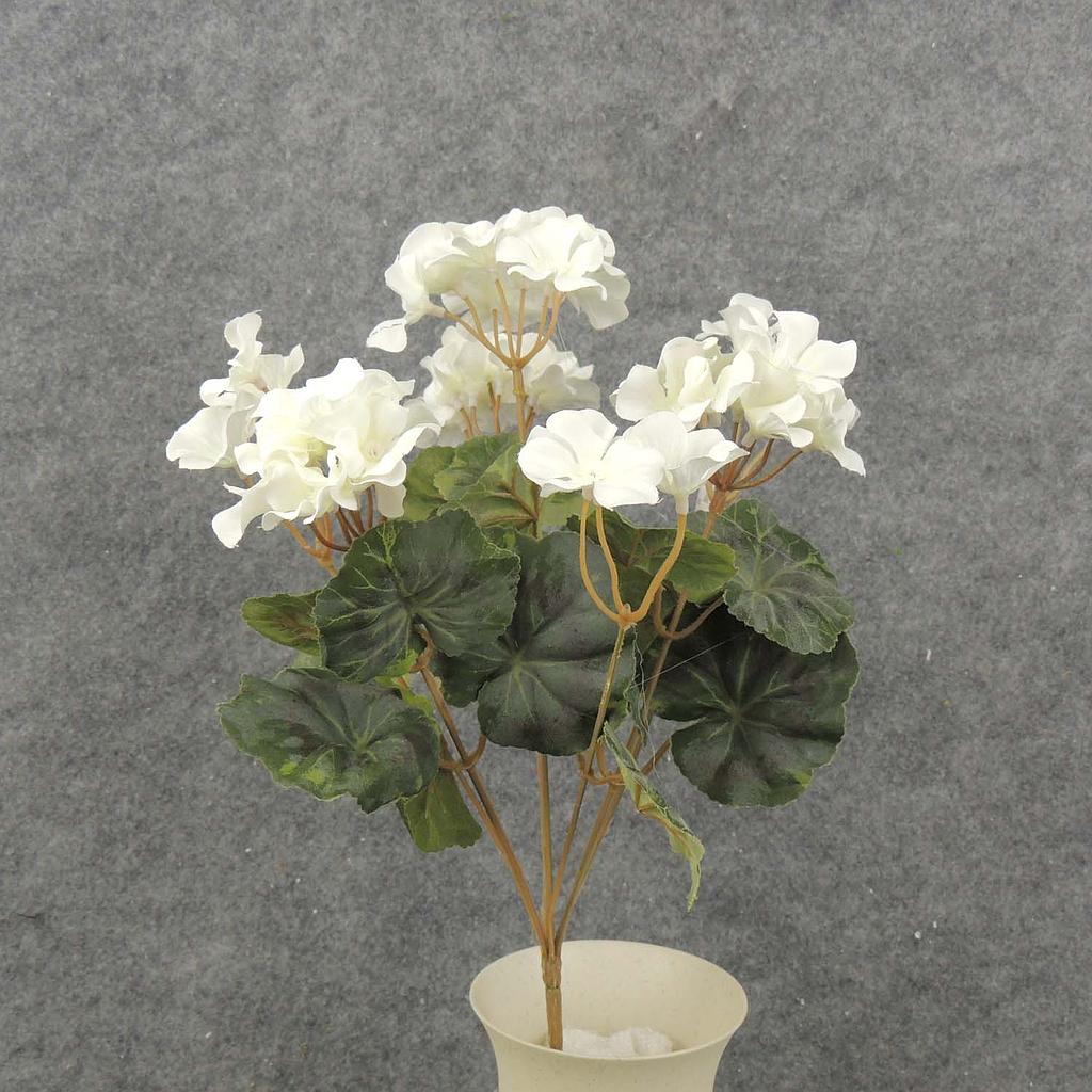 14.5" GERANIUM BUSH X7 WHITE