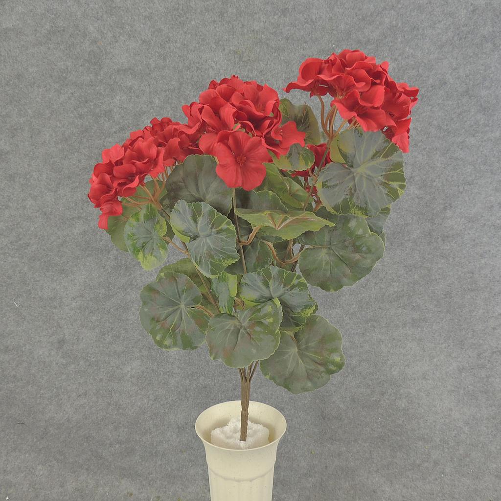 [SE6090] 18" GERANIUM BUSH X9 RED