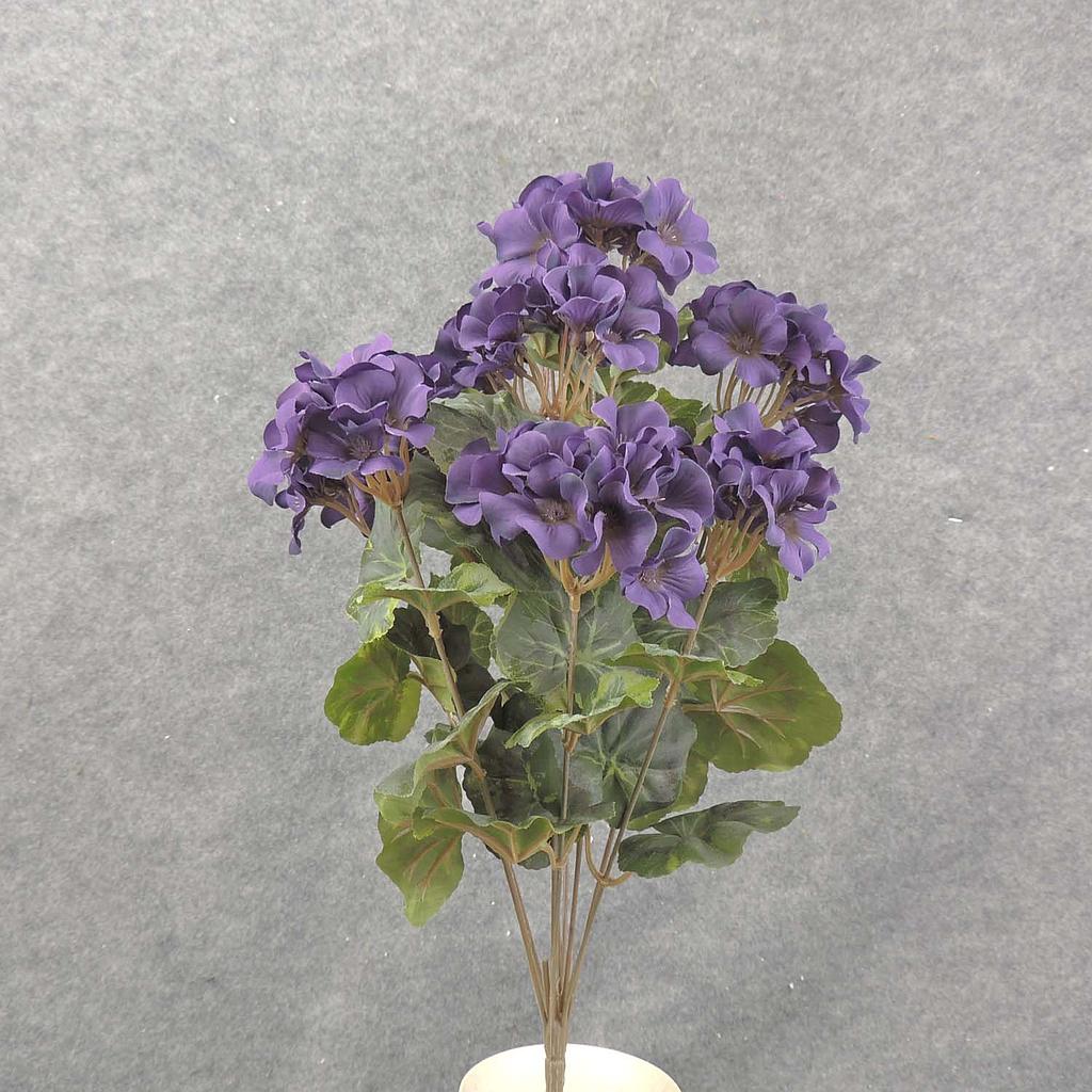 [SE6090-PUR] 18" GERANIUM BUSH X9 PURPLE