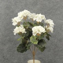 18" GERANIUM BUSH X9 WHITE
