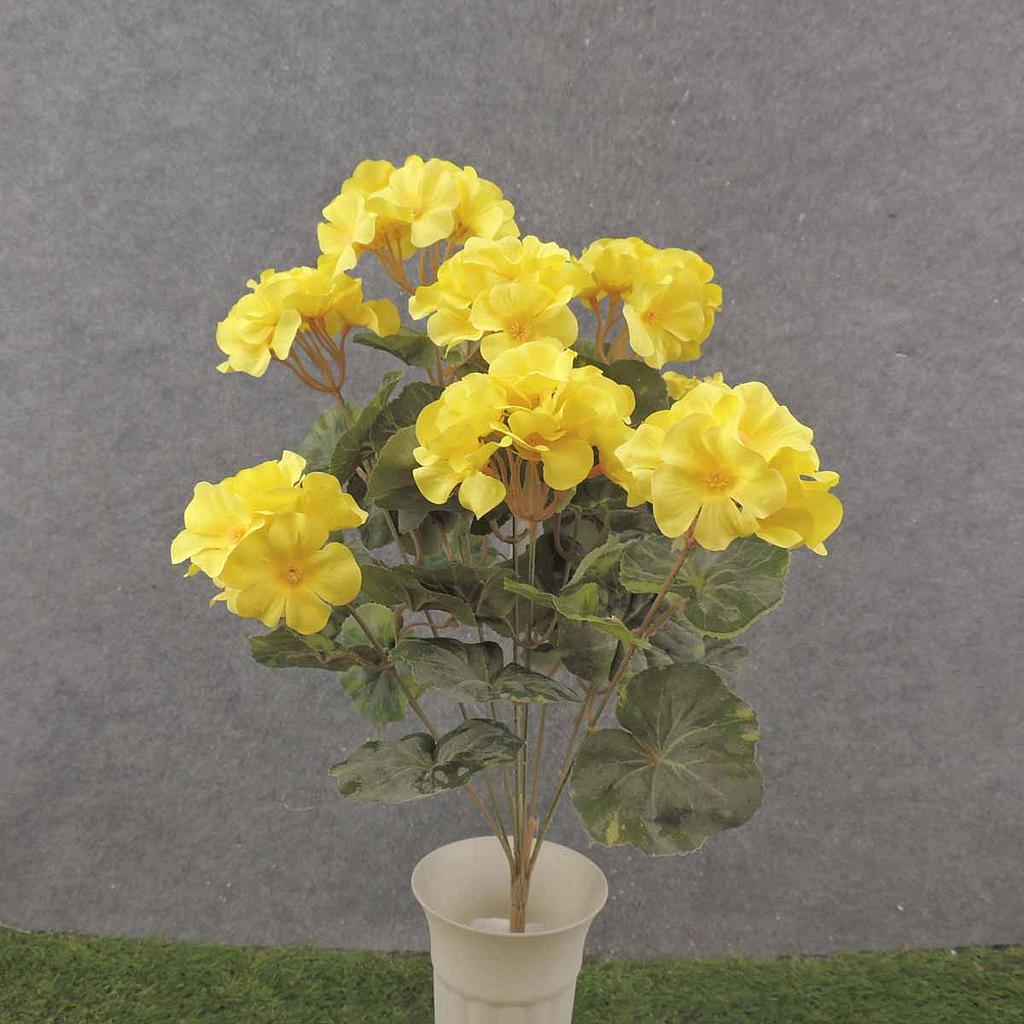 [SE6090-YEL] 18" GERANIUM BUSH X9 YELLOW