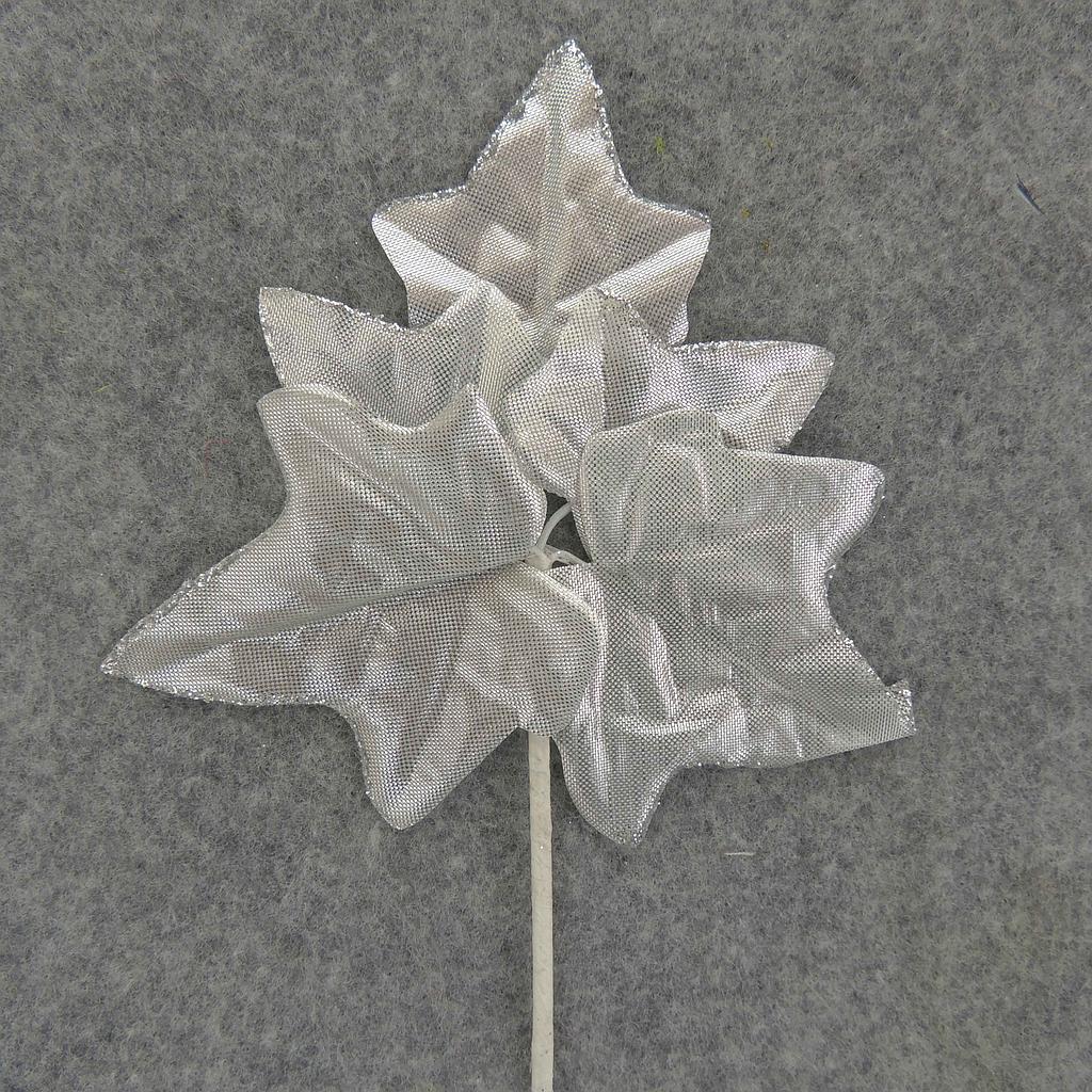 [SE6106-SIL] 7.5" LEAF IVY PICK (6/BAG) SILVER