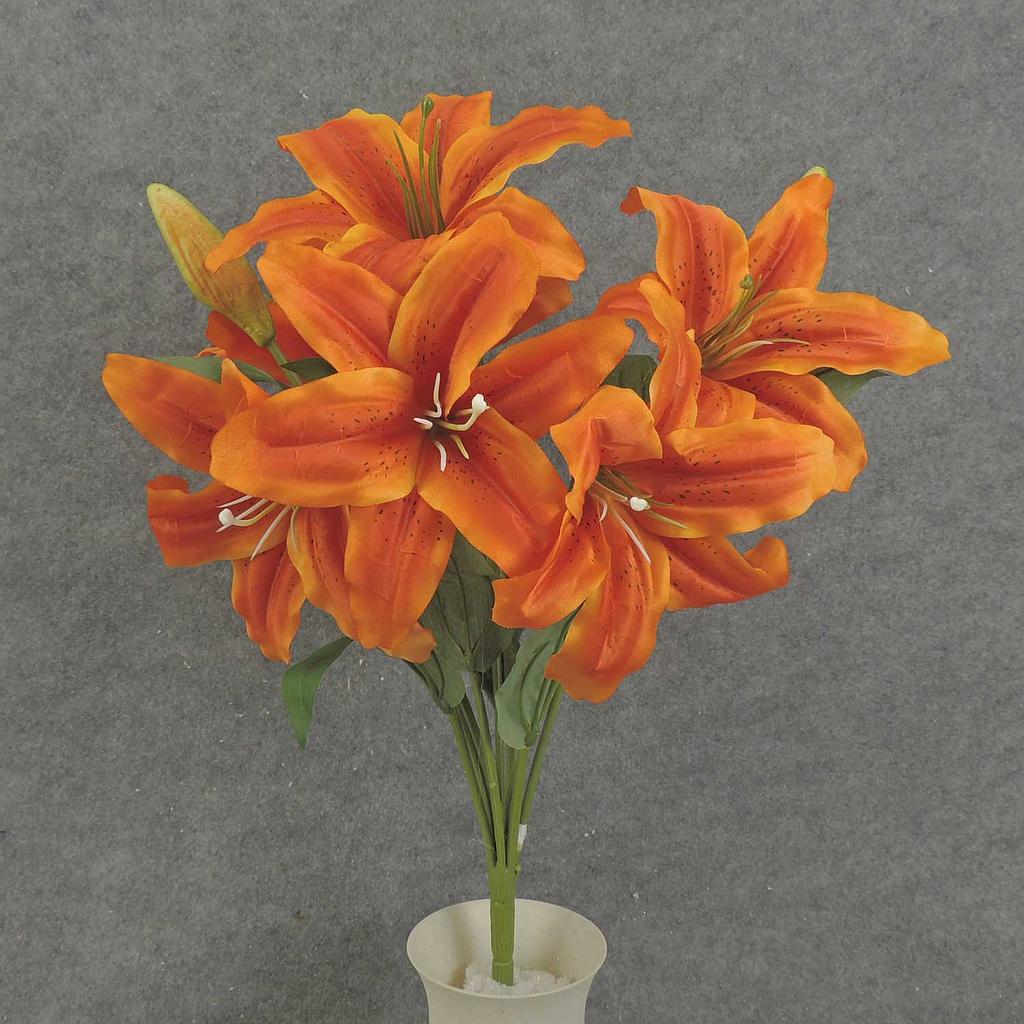 [SE7006-ORG] 21" LILY BUSH X9 8" dia ORANGE