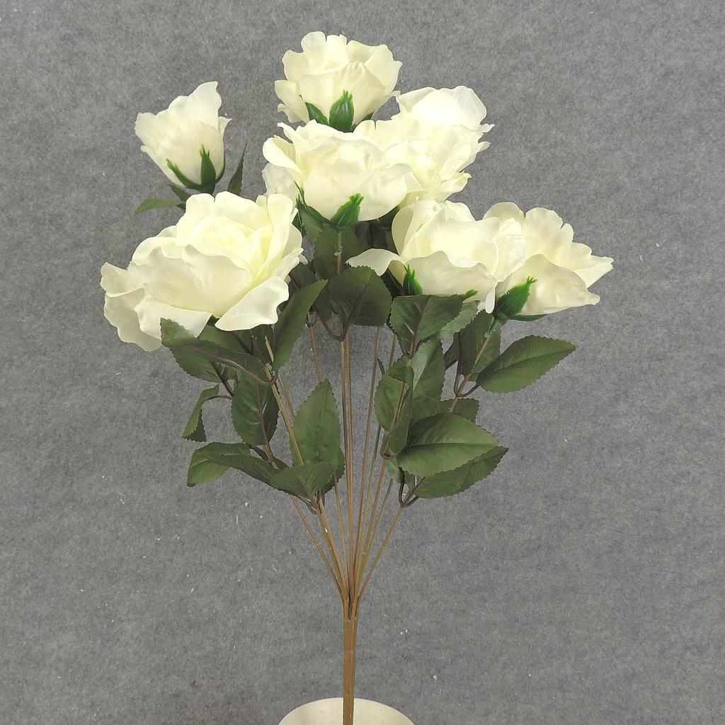 23" ROSE BUSH X12 4" /2.5" dia CREAM/WHITE