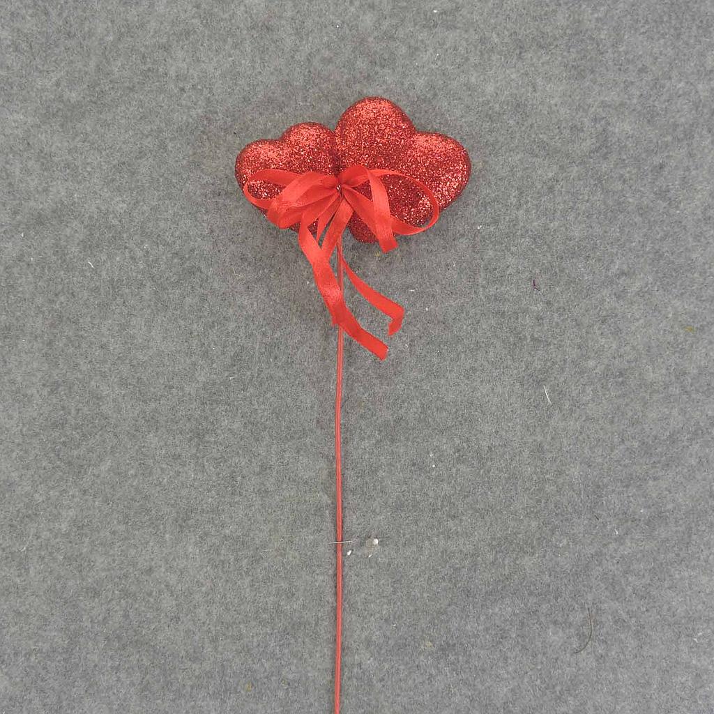 HEART DOUBLE GLITTER 18" OAL (6/BAG) 
