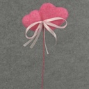 HEART DOUBLE FLOCKED 18" OAL (6/BAG)   PINK