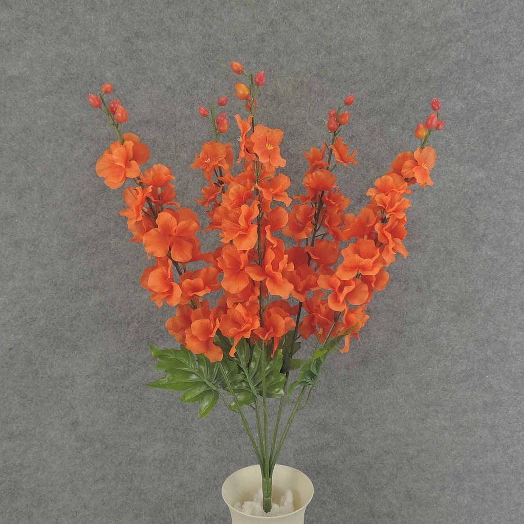 DELPHINIUM BUSH X5 23" W/BUDS  ORANGE