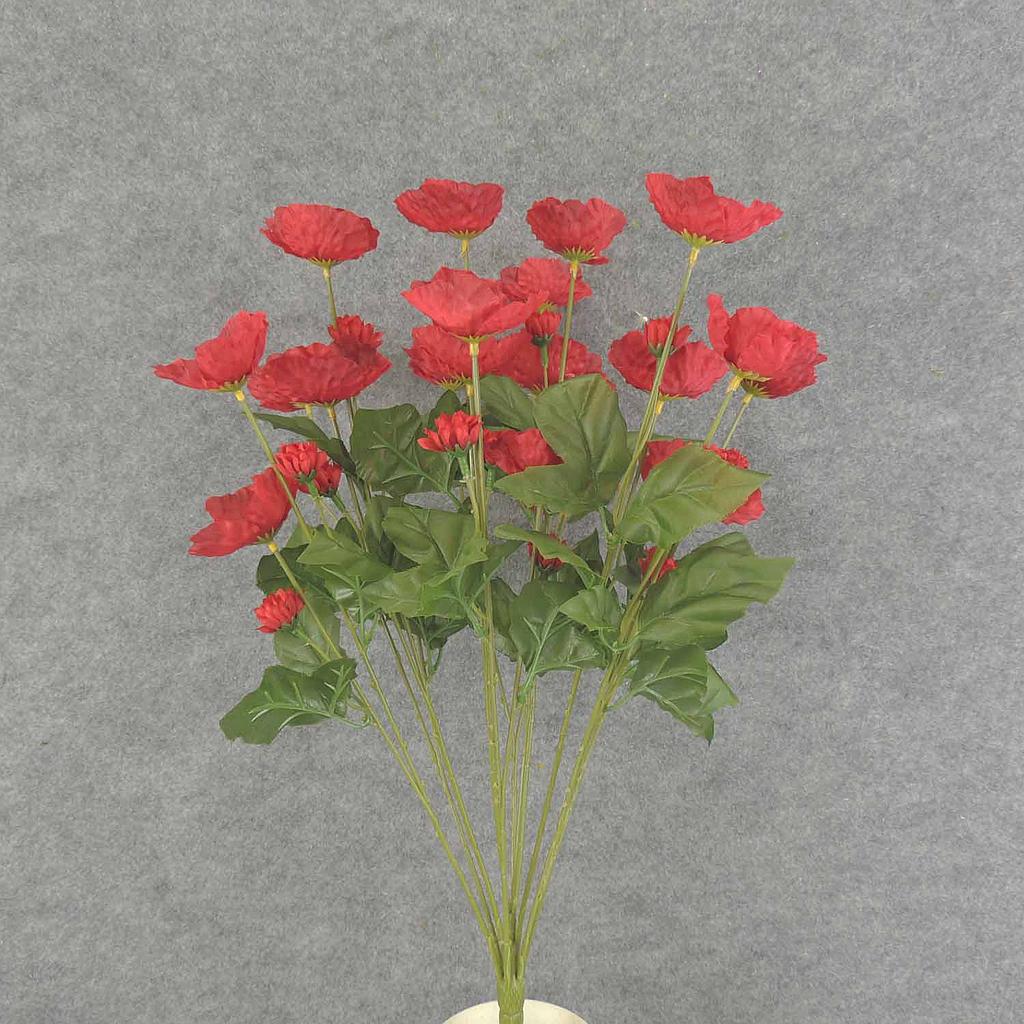 POPPY BUSH X11 23" 2.5/.5" dia  RED