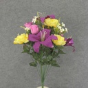 23" ROSE/LILY MIXED BUSH X18 YEL/PINK/PURPLE