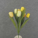 18" TULIP BUSH X9 SATIN YELLOW/CREAM/GREEN