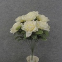 ROSE BUSH OPEN 19" X12 SATIN  CREAM