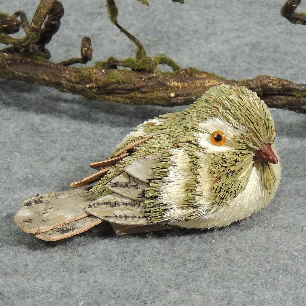 BIRD 4" SISAL  HANGING   GREEN