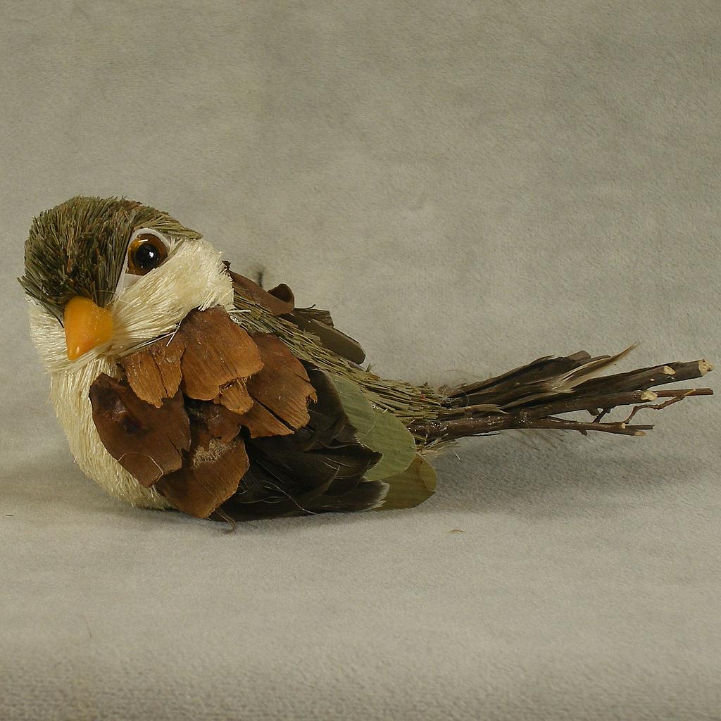 [SJ4086] 6" BIRD SISAL/FEATH/TWIG(6/bag) (R&L)