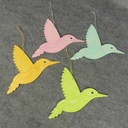 9" BIRD FLYING W/HANGER (4/BAG) 4-ASST