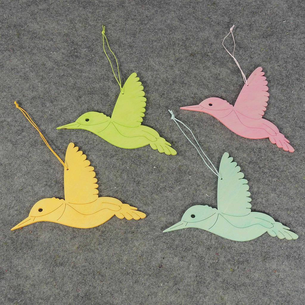 [SJ5044-AST] 7" BIRD FLYING W/HANGER (4/BAG) 4-ASST