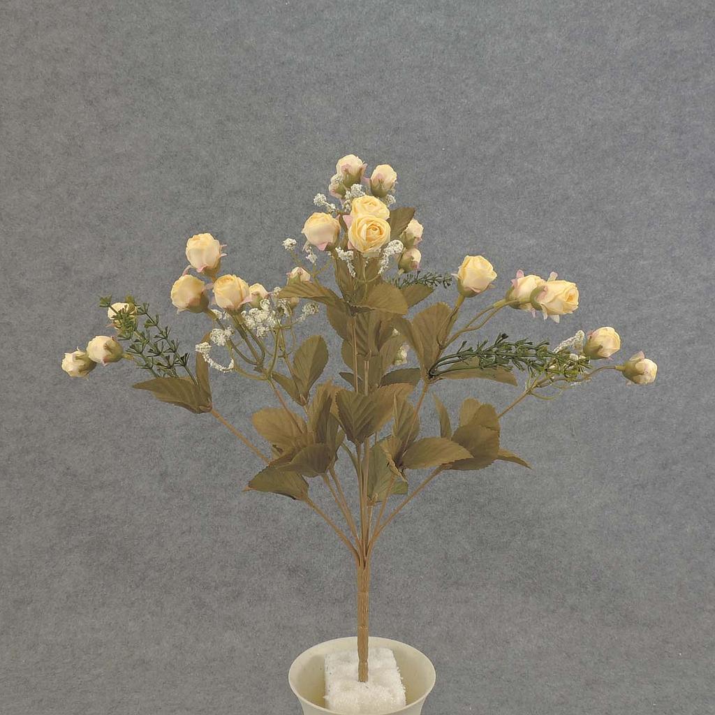 15.5" ROSE MINI BUSH X9 15 LIGHT YELLOW