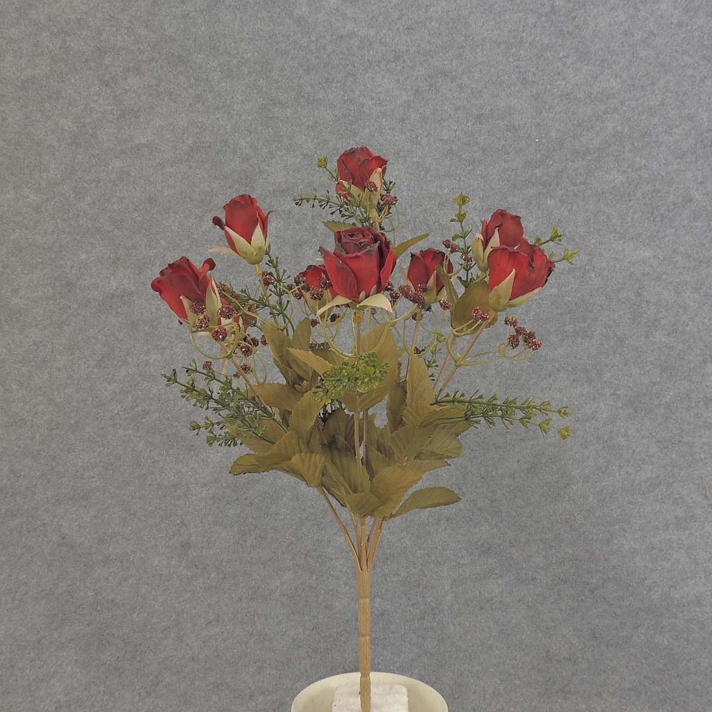 ROSE BUSH X9 16"    RED