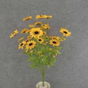 22" SUNFLOWER MINI BUSH X10 SATIN  GOLDEN YELLOW