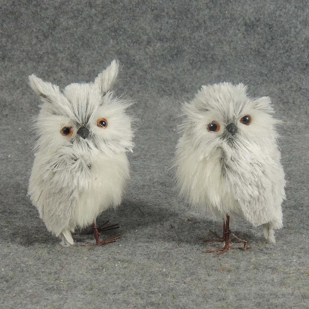 [SJ5105] 5" OWL PAIR OF STANDING SILVER