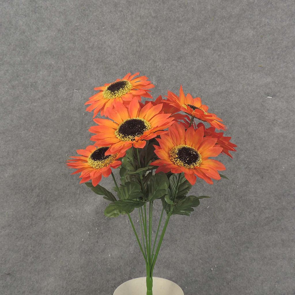 16" SUNFLOWER BUSH X9 RED/ORANGE