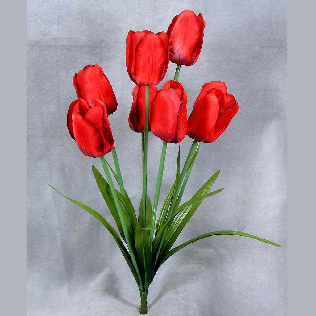 [SG29-RED] 20" TULIP BUSH X8 (SATIN) RED
